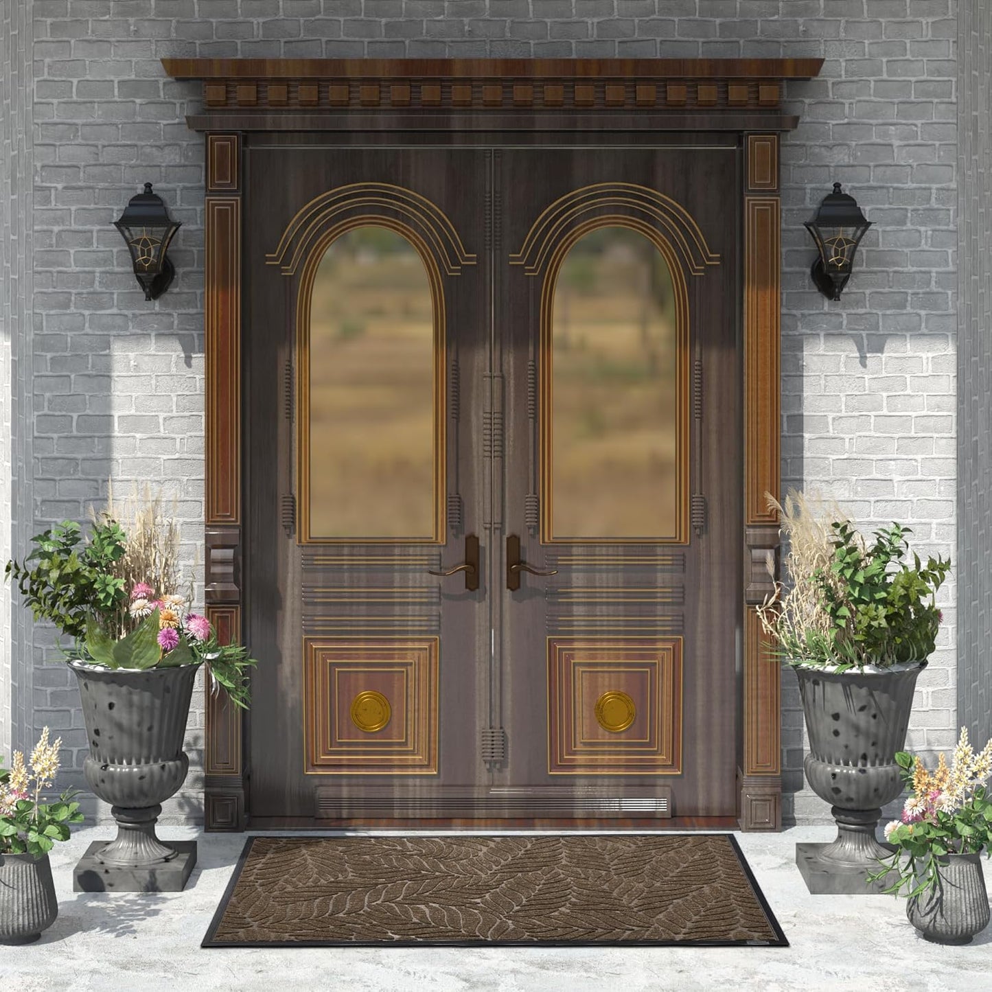 Tapete 60x36pulg impermeable antiderrap garaje marrón