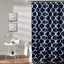 Cortina ducha individual 72x72pulg color azul marino enrejada
