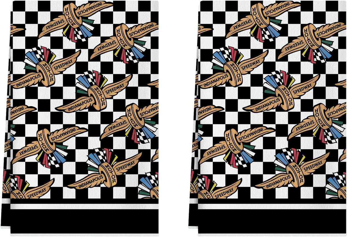 Juego de 2 paños de cocina XCHI 18 x 26 pulgadas color blanco y negro a cuadros