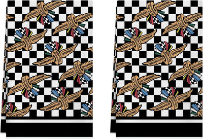 Juego de 2 paños de cocina XCHI 18 x 26 pulgadas color blanco y negro a cuadros