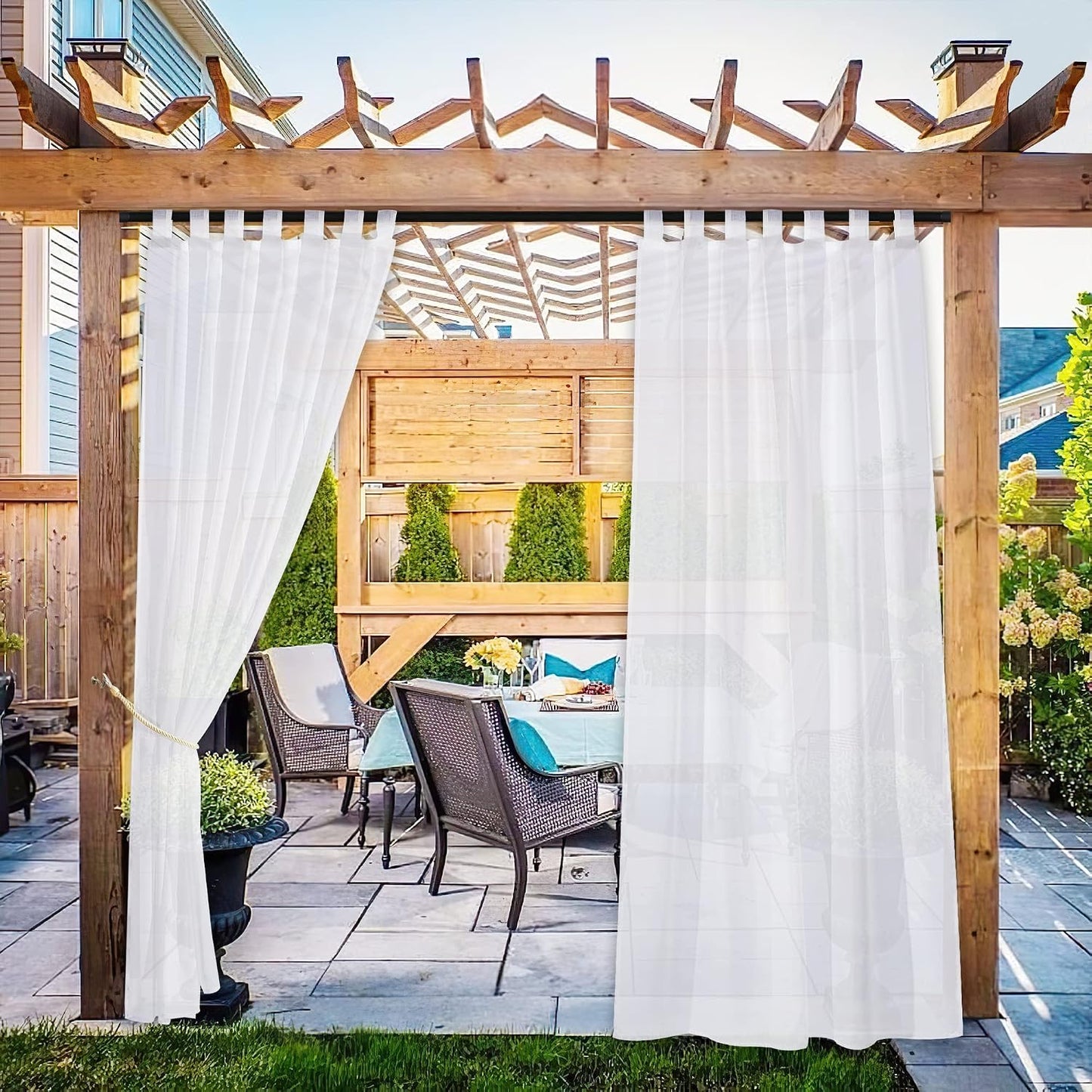 2 Cortinas patio impermeables transparentes
