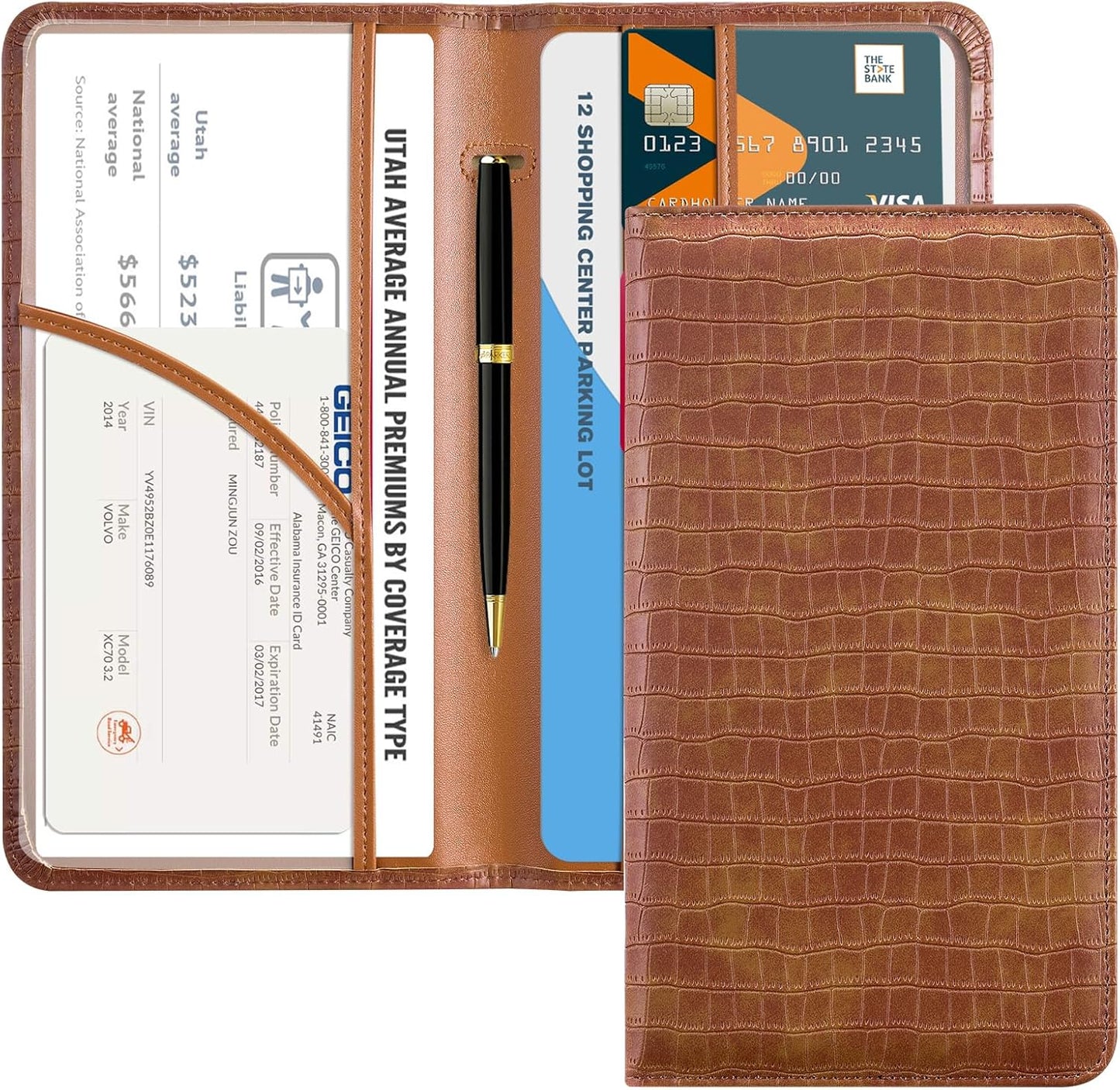 Estuche magnético guantera auto con licencia y tarjetas