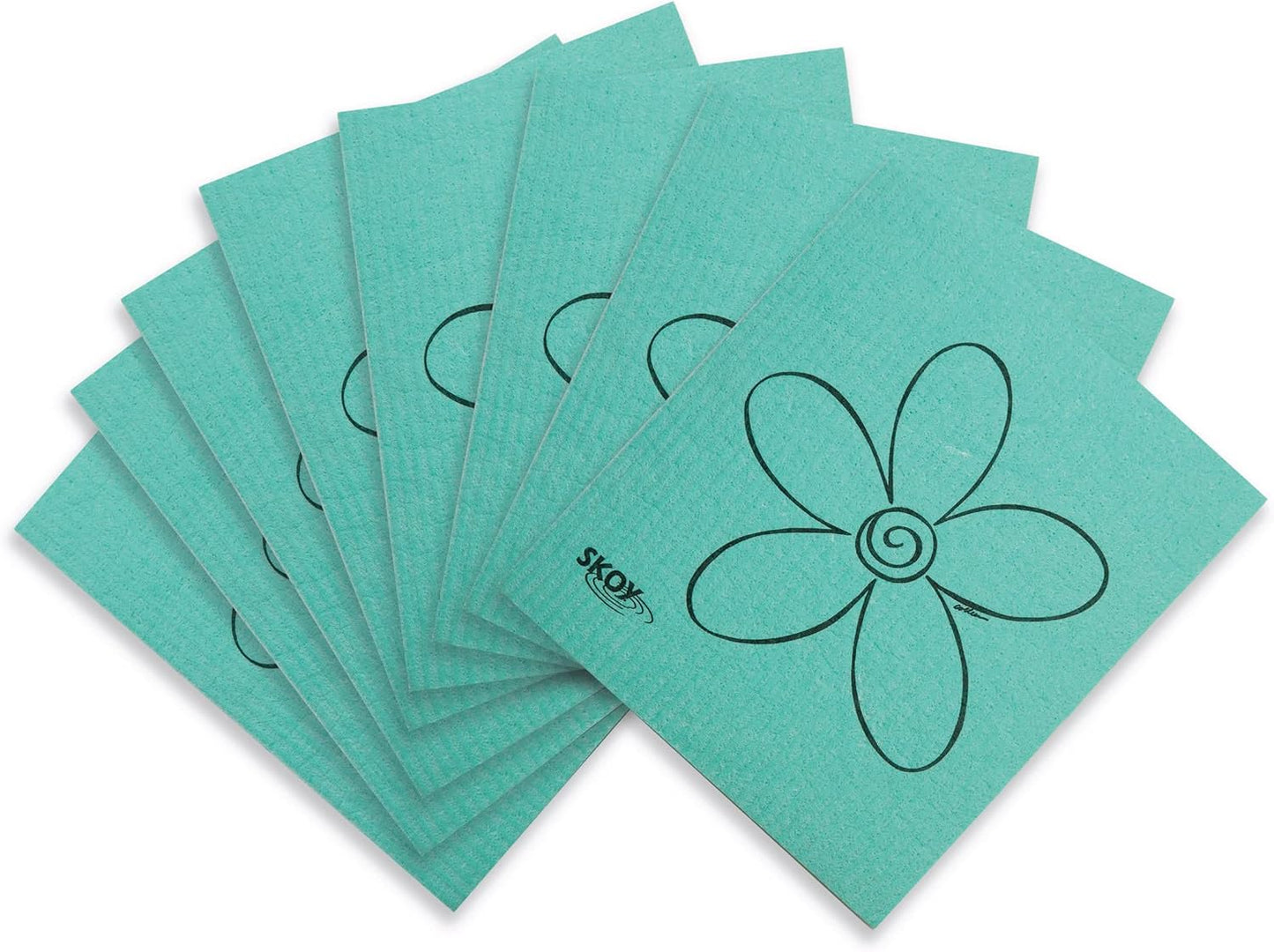 8 Pzas Paños Suecos Reutilizables Verde Menta
