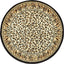 Alfombra área borde guepardo 4x4ft redonda marfil/negro