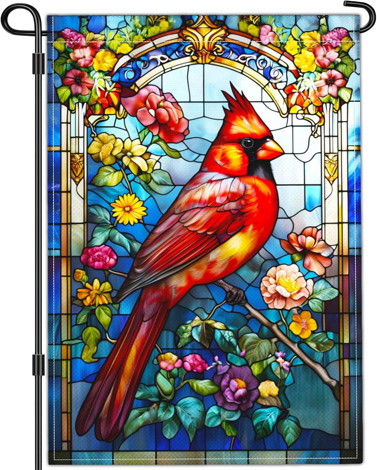 Bandera jardín cardenal roja 12x18pulg doble cara