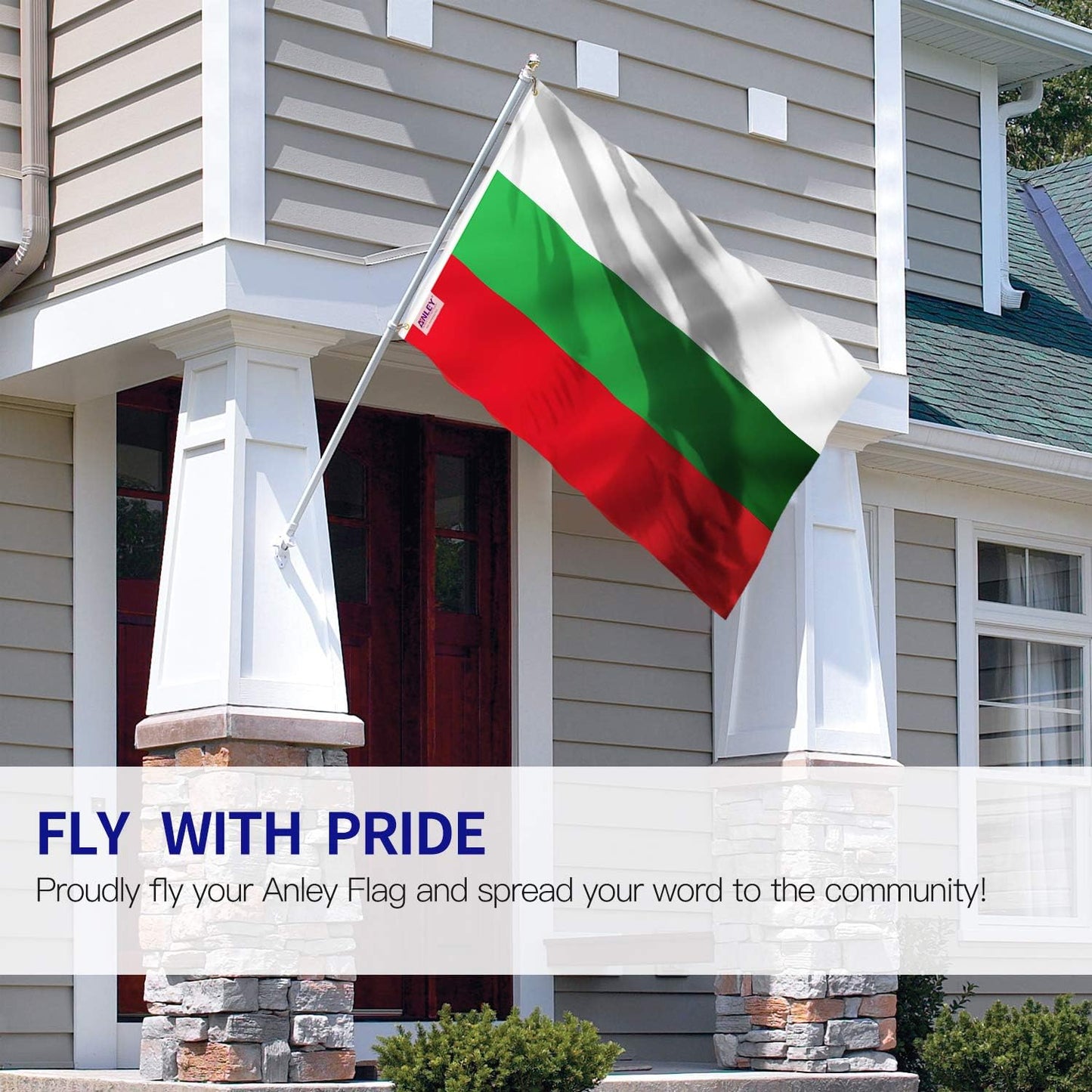 Bandera Bulgaria 3x5ft poliéster ojales latón doble costura