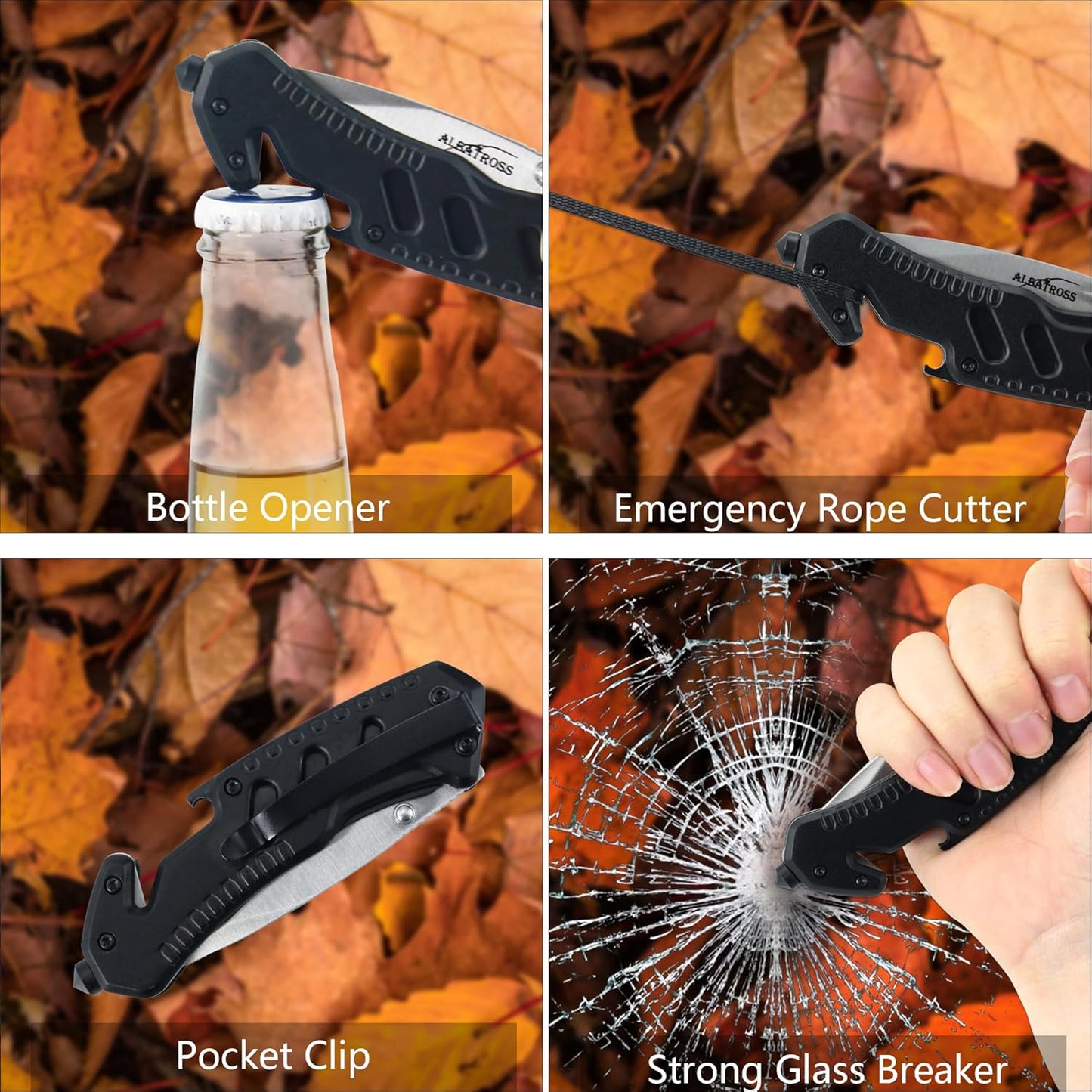 Cuchillo plegable multifunción abrebotellas martillo vidrio regalo hombres