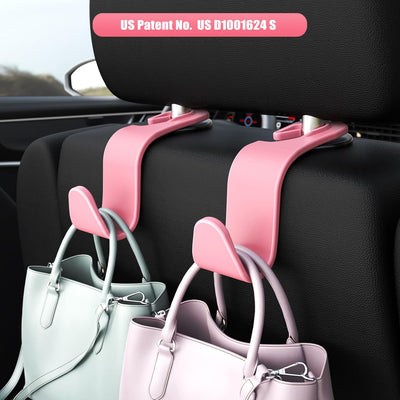 Gancho reposacabezas coche 4uds organizador universal rosa con clip