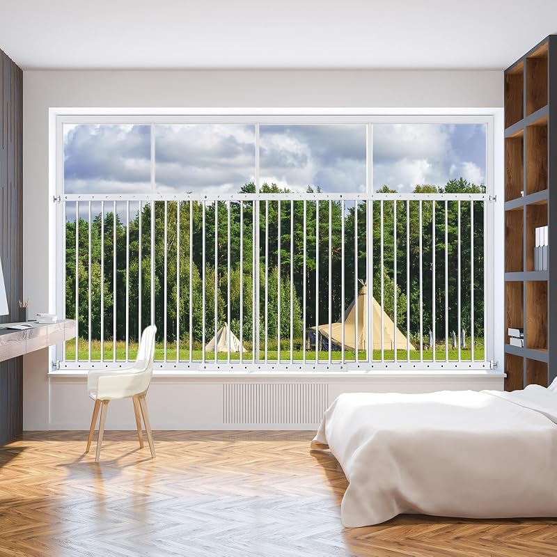 Protectores ventana ajustables 32.9-94" para niños blanco