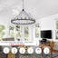 Candelabro 24 luces negro forma rueda vagón 52pulg sala
