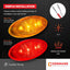 Luz ovalada RV remolque 12V ámbar rojo pack 14