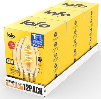 12 Bombillas LED B11 E12 Regulables 3-25W CRI80 Filamento