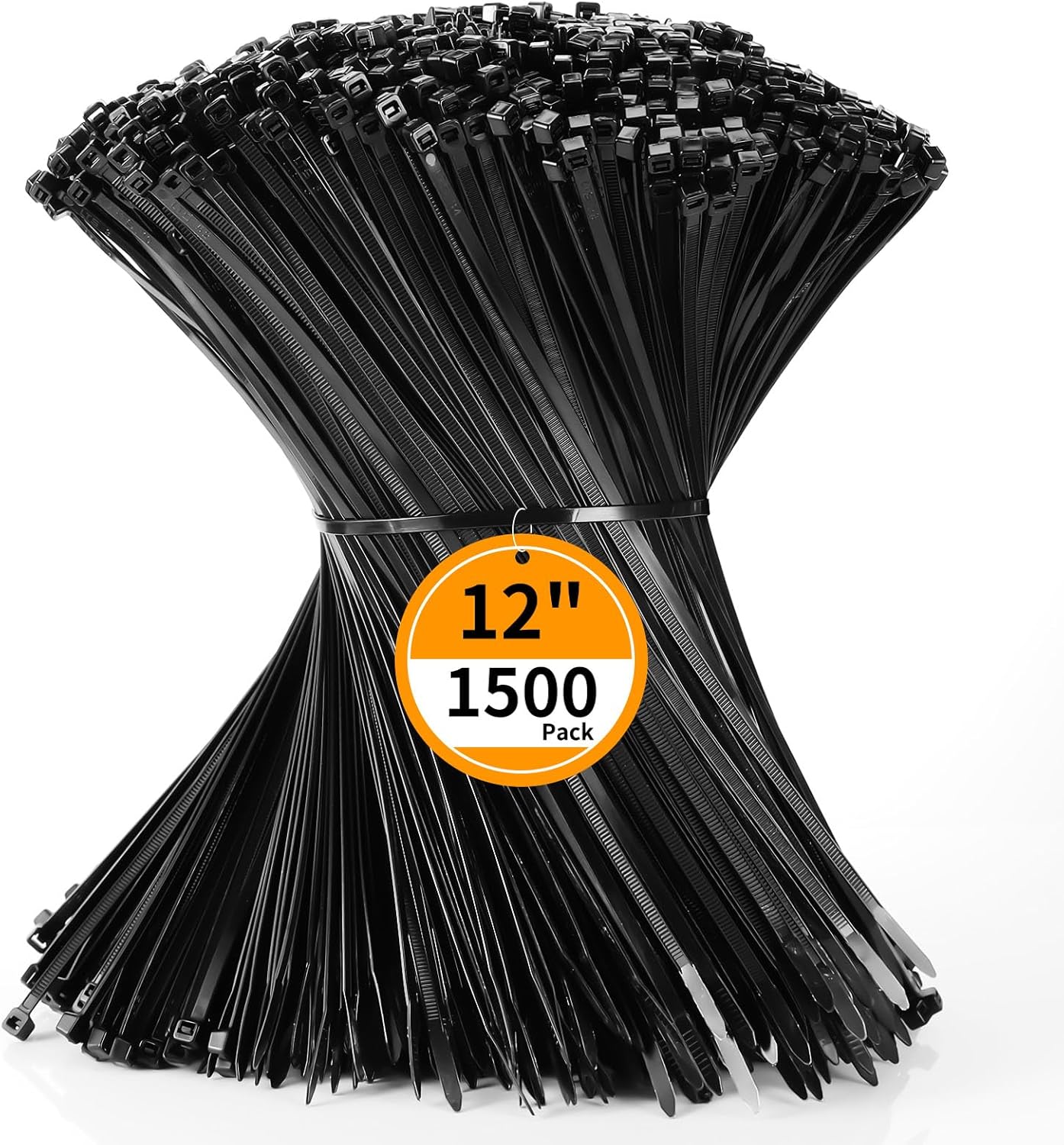 Bridas cable con cremallera 12pulg pack 1500 negras 50lb