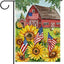 Bandera decorativa jardín girasol diseño flores rústica