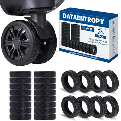 Fundas rueda equipaje silicona antiruido 2-2.4pulg Negro
