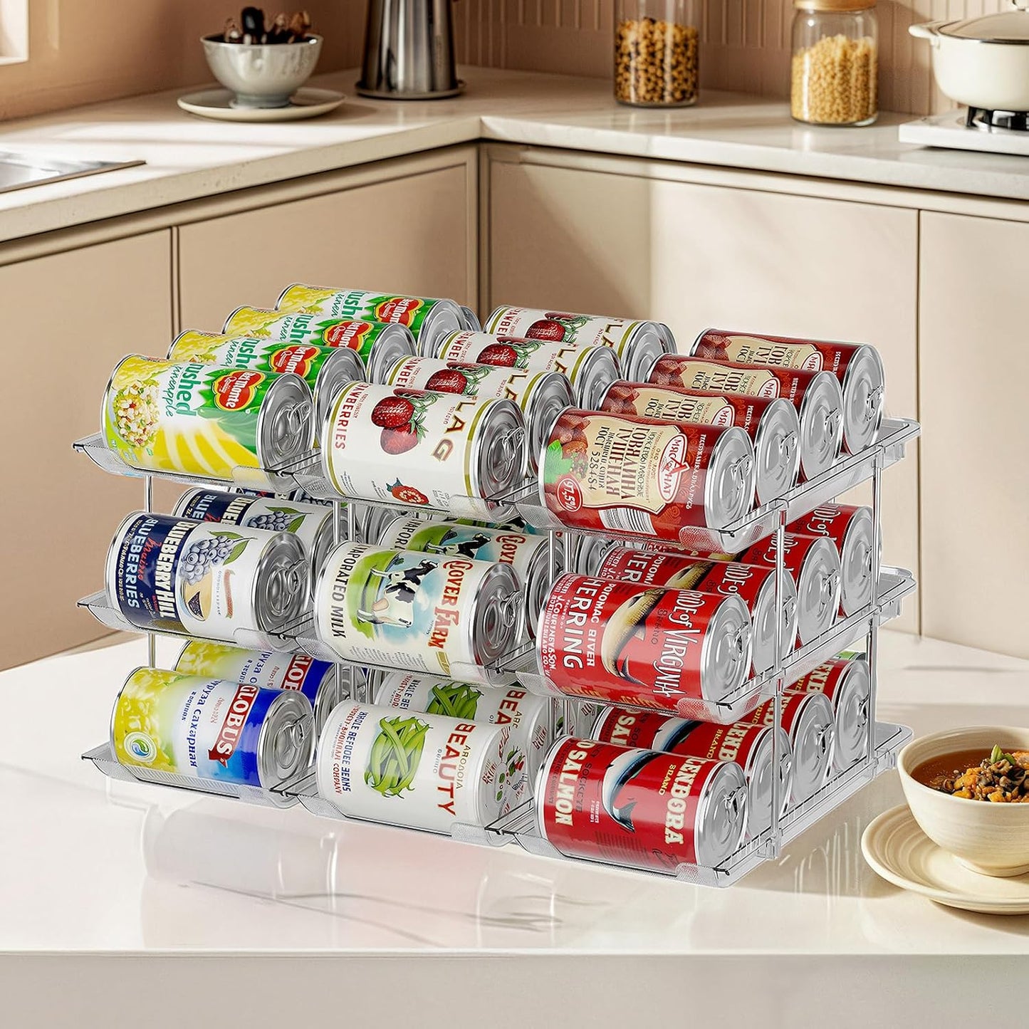 Organiz. latas despensa modular 3 niveles 36 latas