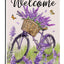 Bandera jardín decorativa para bicicleta lavanda flores