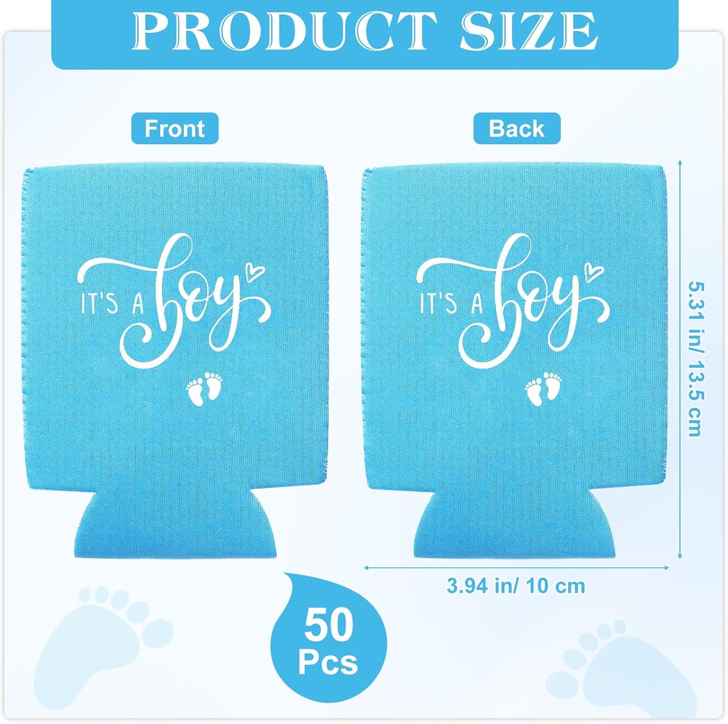 50 Pzas Decoración Baby Shower Fundas Lata 12oz