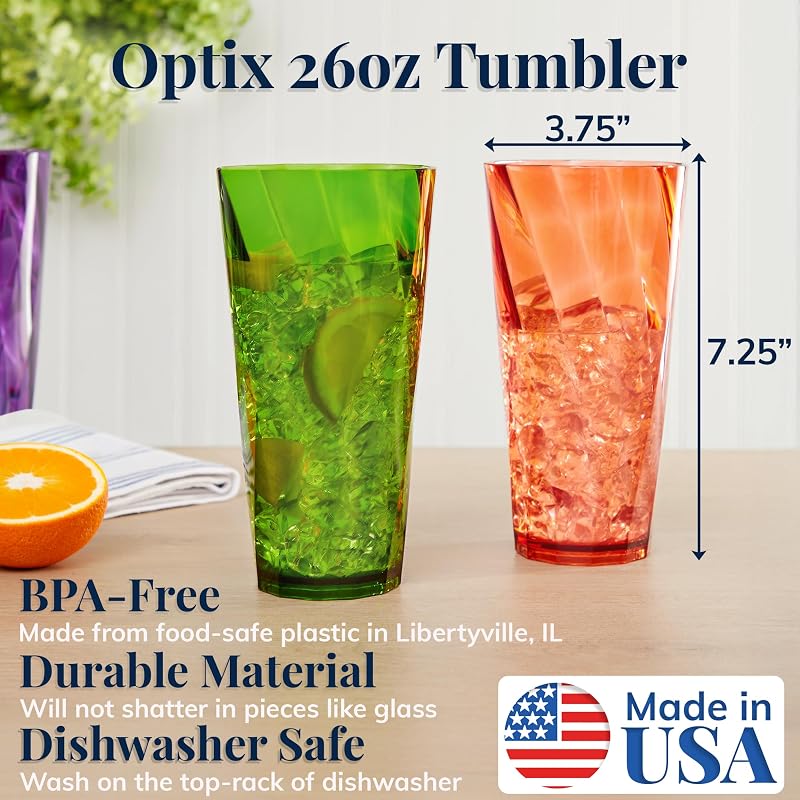 Vasos plástico reutilizables 26oz set 8 sin BPA