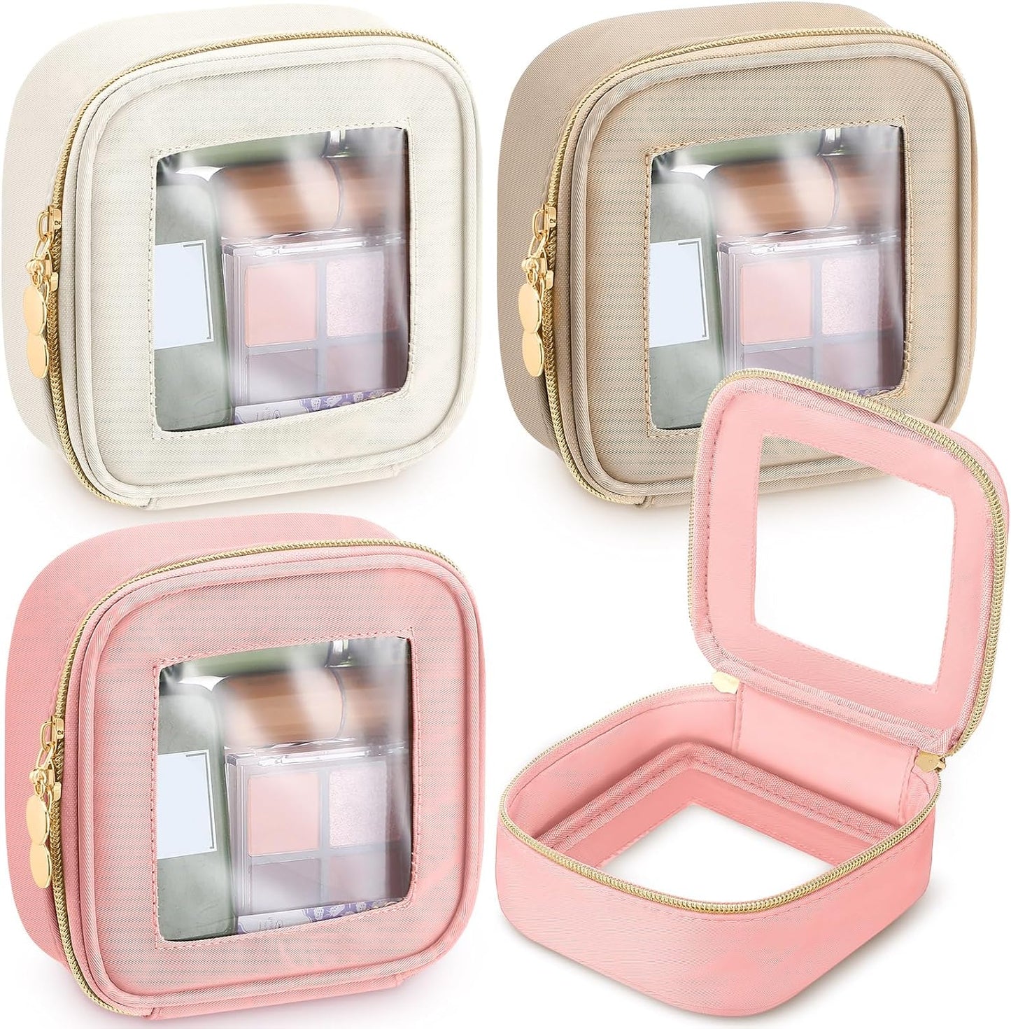3 bolsas transparentes con cremallera para maquillaje viaje