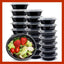 Contenedores redondos 30x16oz con tapa apilables reutilizables