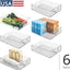 Papelera dividida con asas set 6 transparente