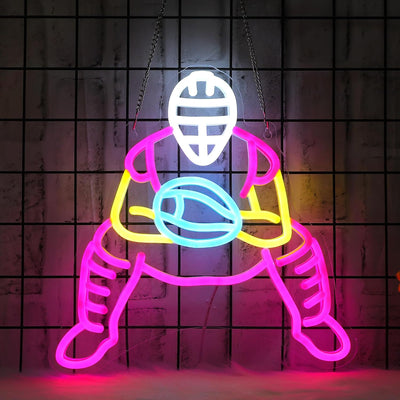 Letrero neón béisbol LED USB para dormitorio sala club