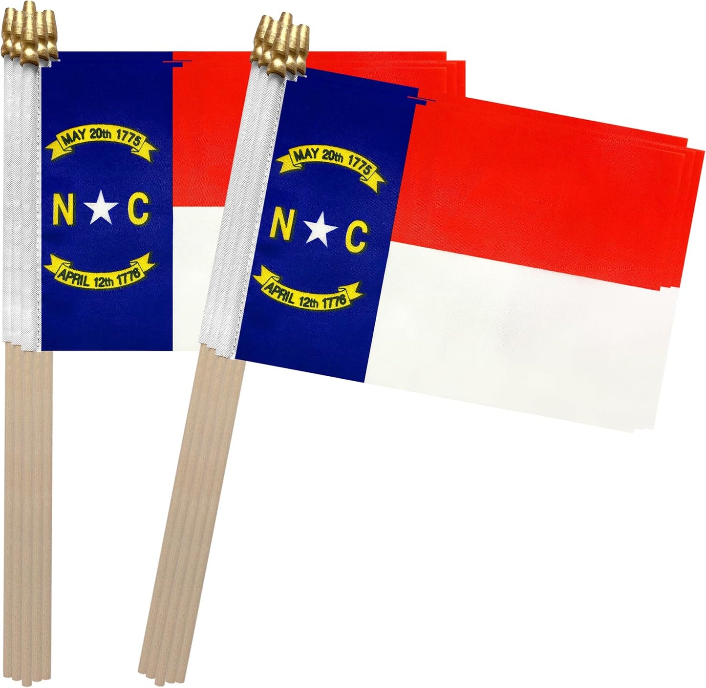 Bandera Carolina del Norte madera 5x8 pulg 12 pzas