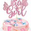 Decoración pastel mariposa 3D purpurina rosa baby shower