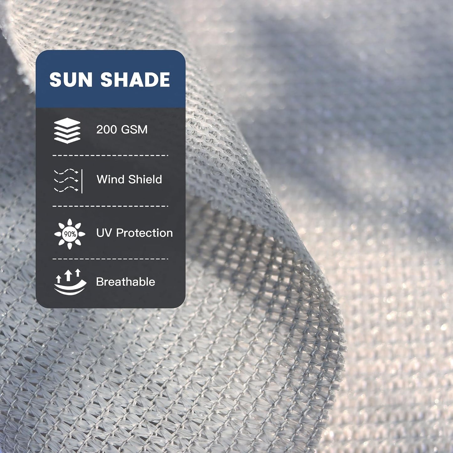 Lona malla 90% sombra ojales 3x6ft gris