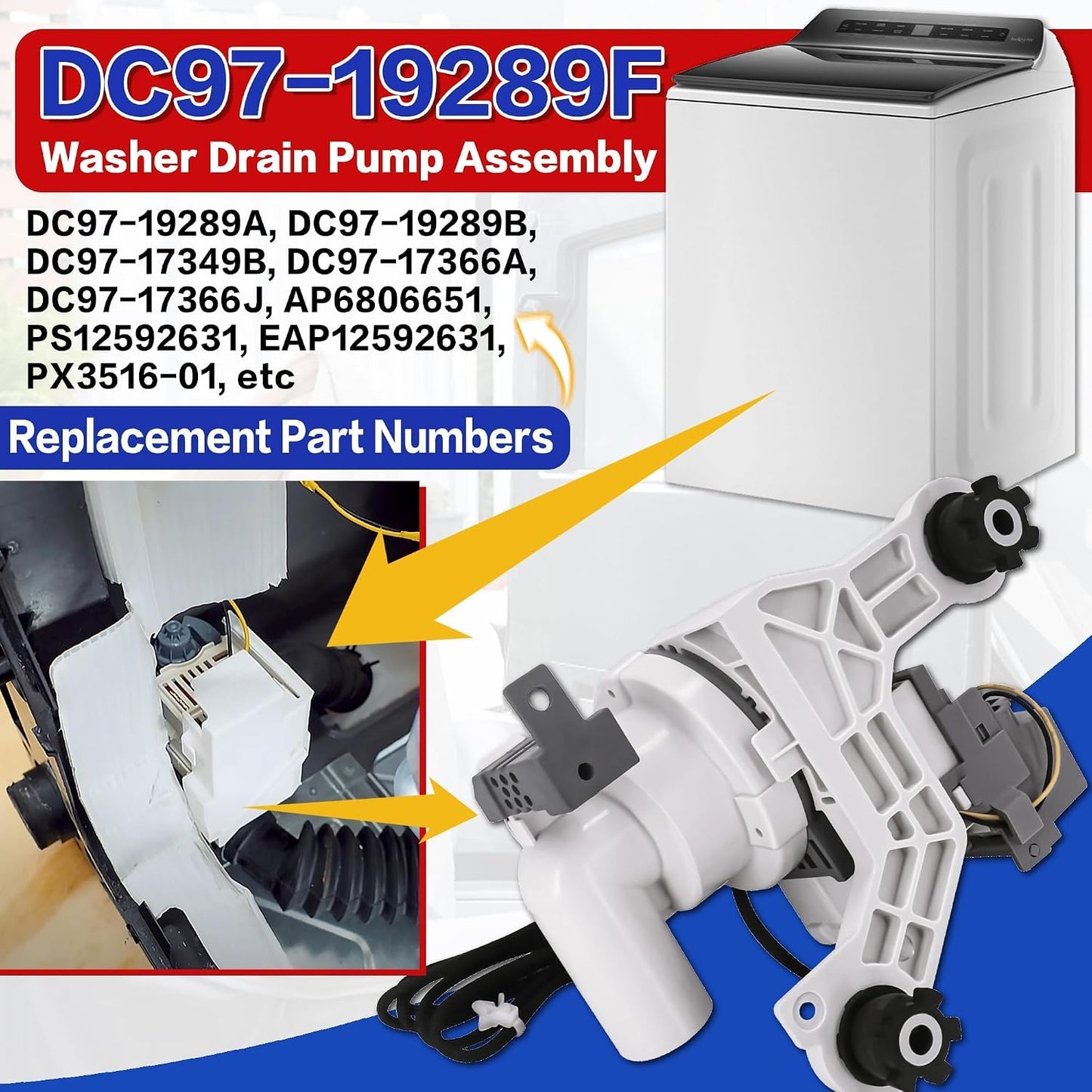 Bomba drenaje arandela comp Sam-sung WA45M7050AW/A4