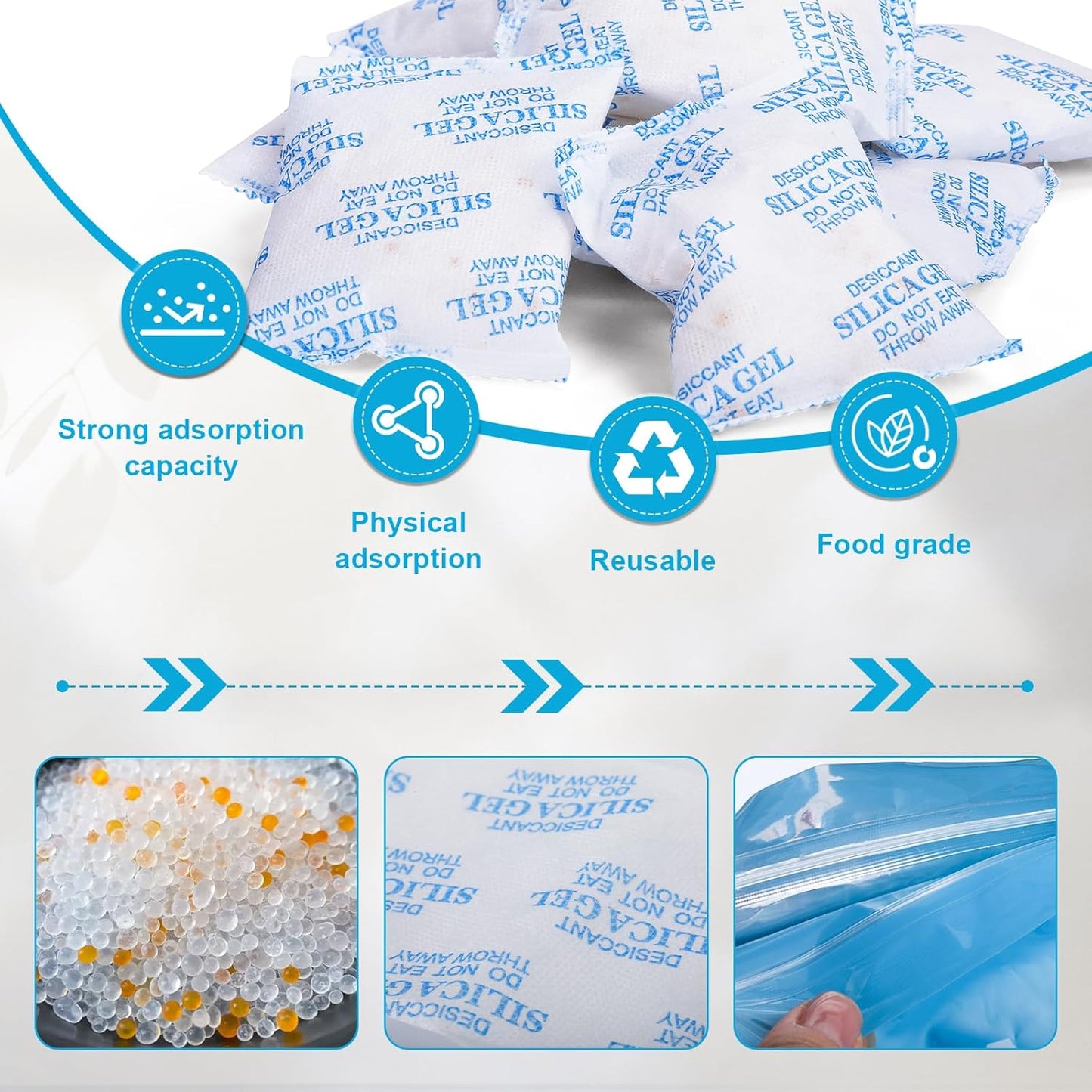 Pack desecante alimenticio 20g 100 pzas transparente