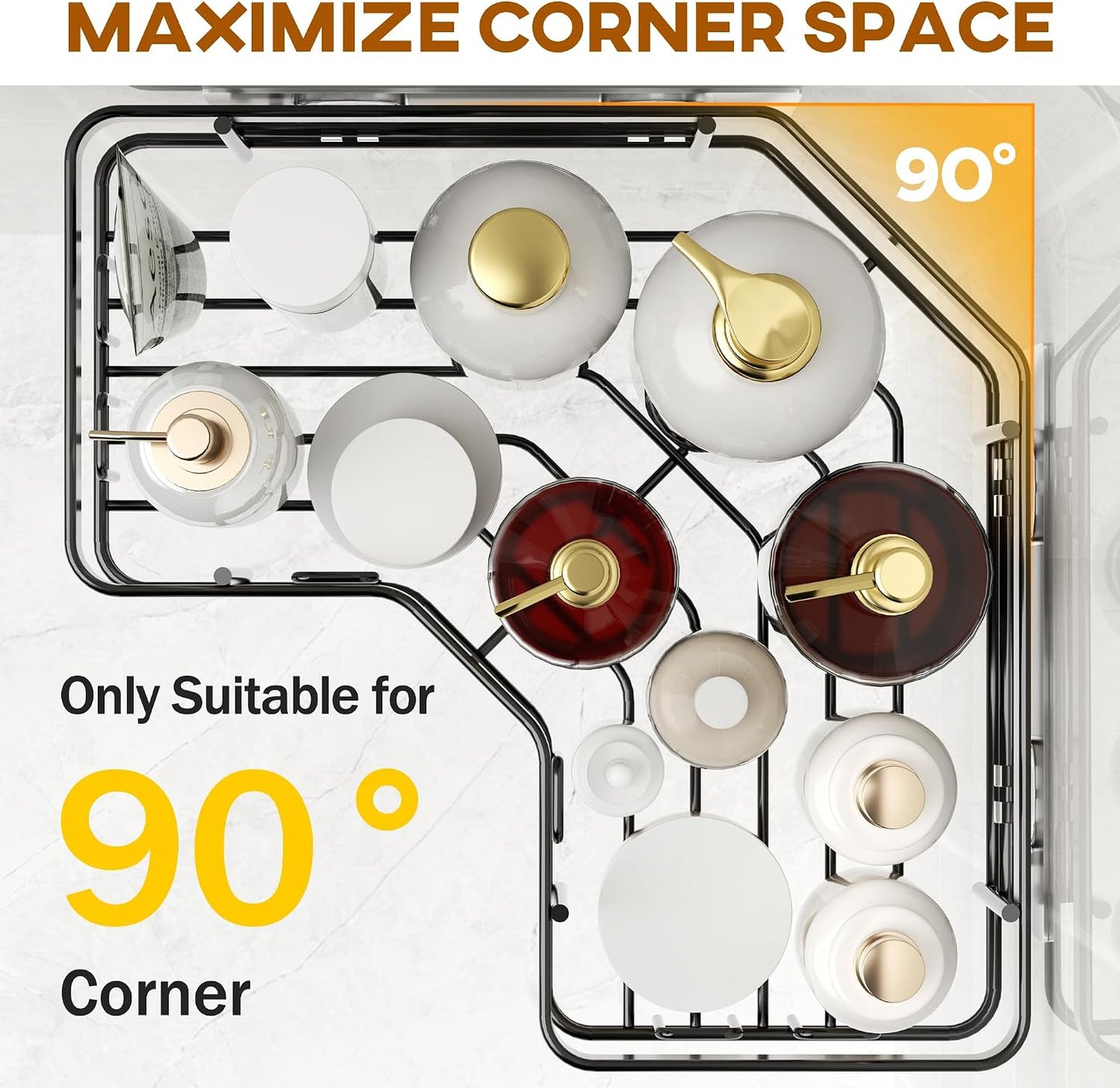 Pack 3 organizadores ducha esquina acero inox