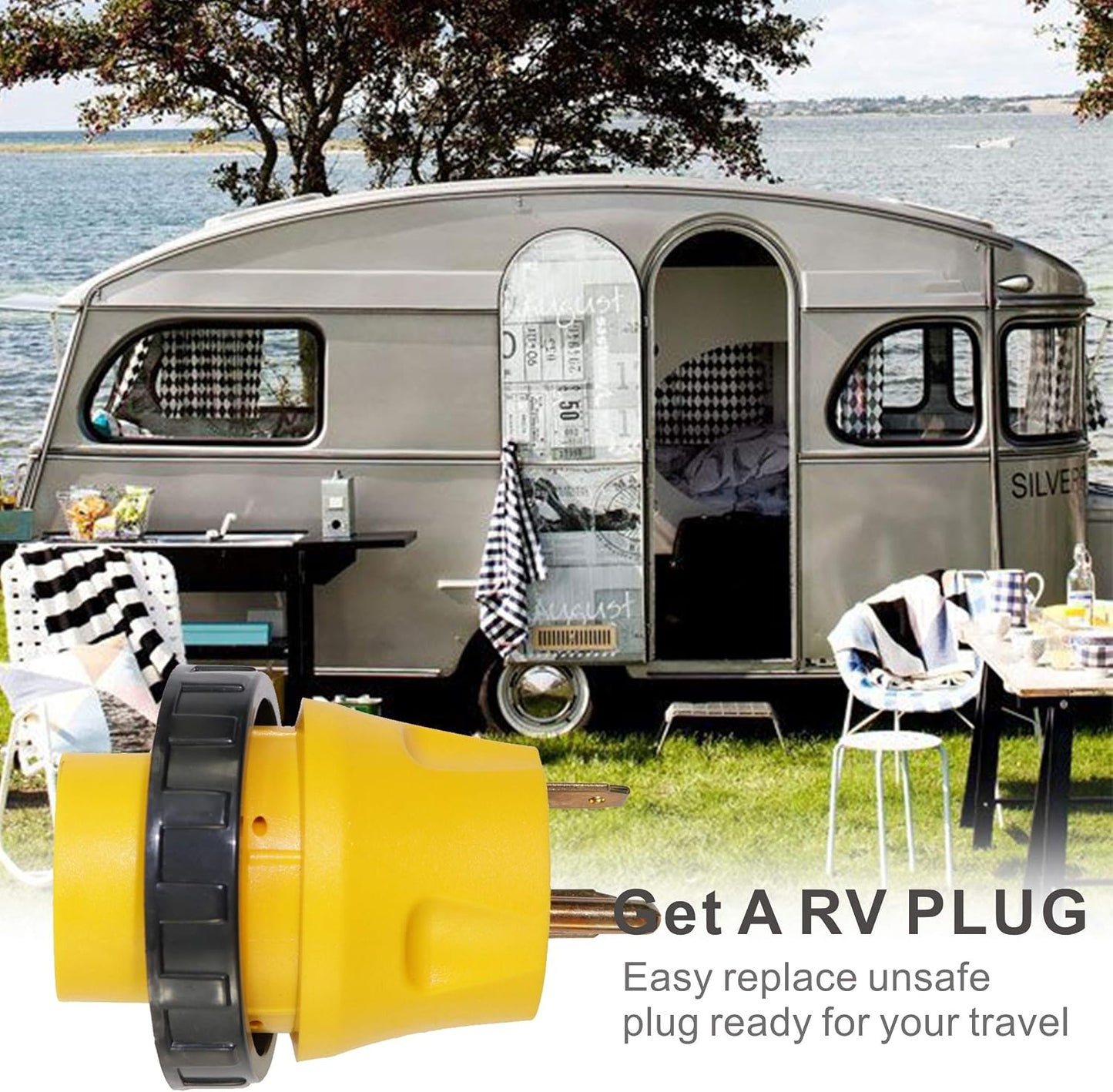 Enchufe convertidor 30A para autocaravana con cable bloqueo