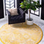 Alfombra área redonda 3ft3pulg amarillo/beige