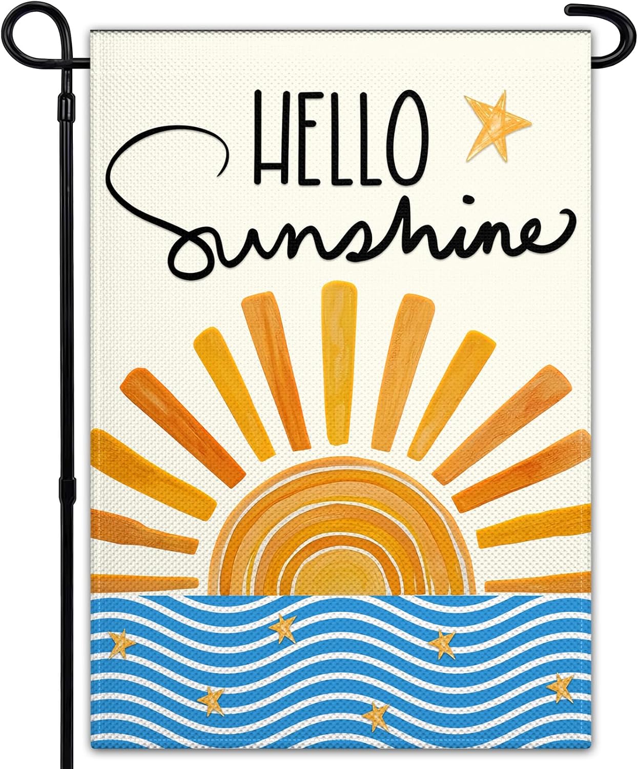 Banderas jardín 12x18pulg 3 capas hello sunshine decoración