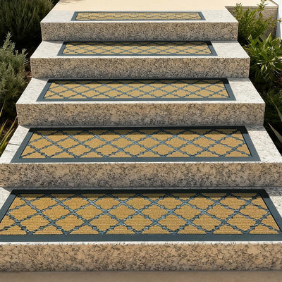 Alfombra escalera exterior goma antideslizante marrón 8.5x30pulg