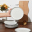 Set 6 platos ensalada resist. arañazos blanco piedra lunar