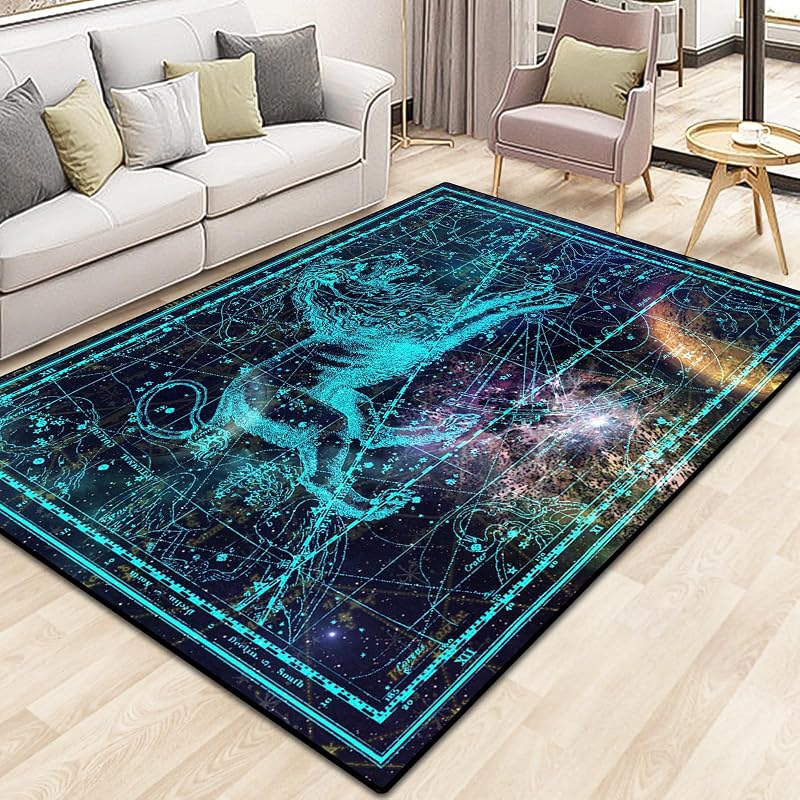 Alfombra antiderrap diseño constelación para niños