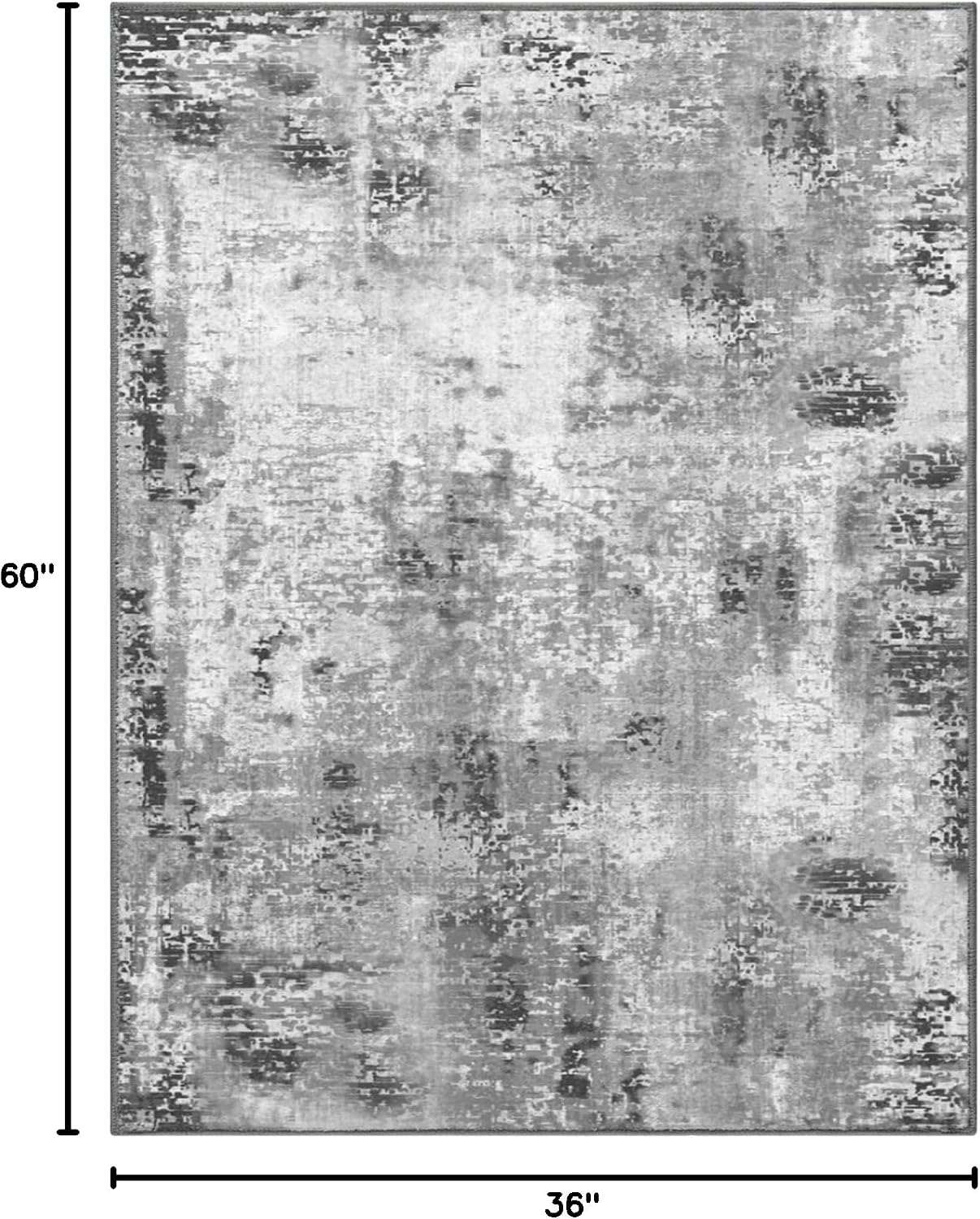 Tapete antiderrap diseño abstracto bohemio 3x5ft gris
