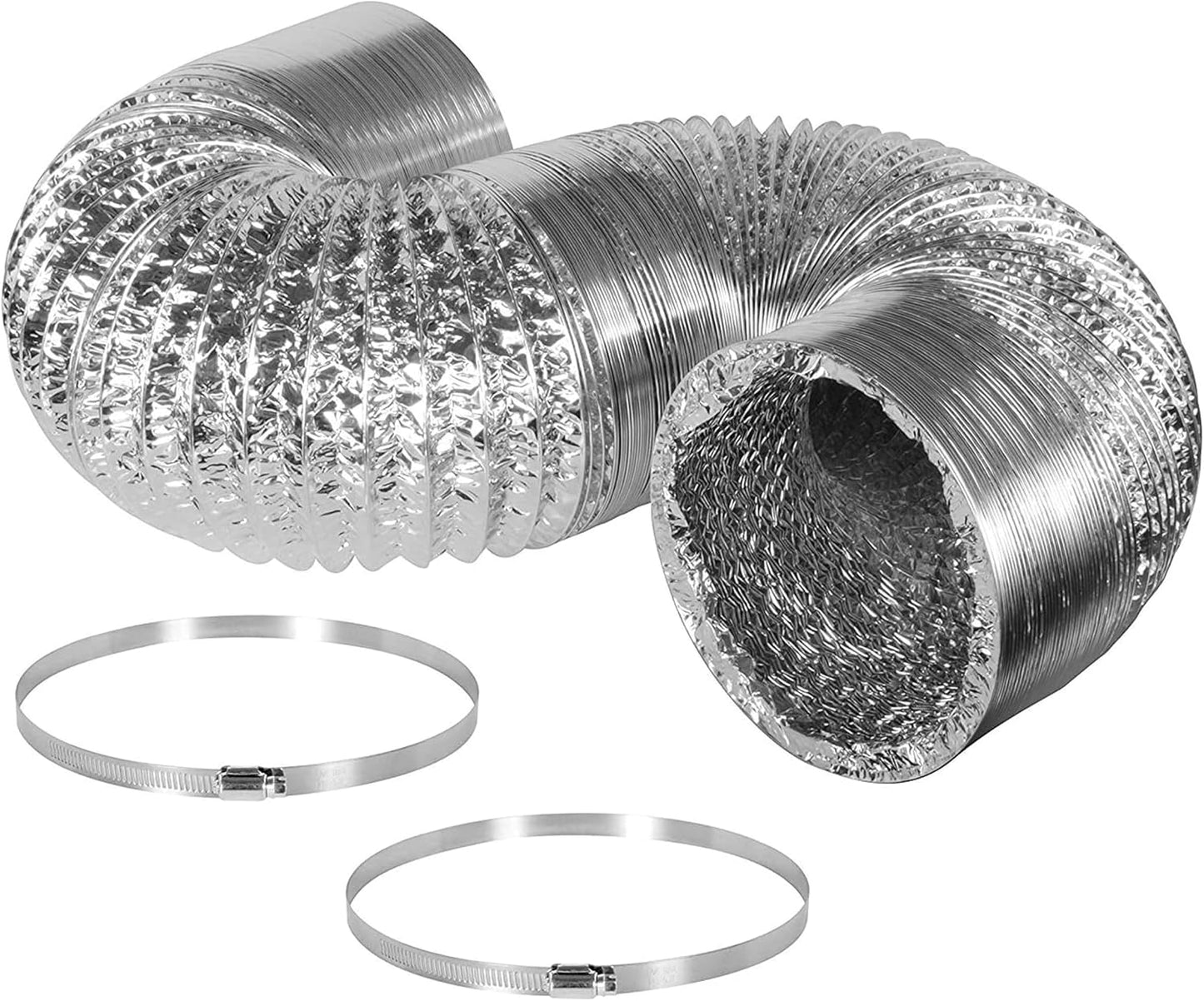 Manguera aluminio flexible HVAC 6x8pies color plateado