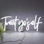 Letrero LED neon 'treat yourself' hogar 16.54x7.1pulg