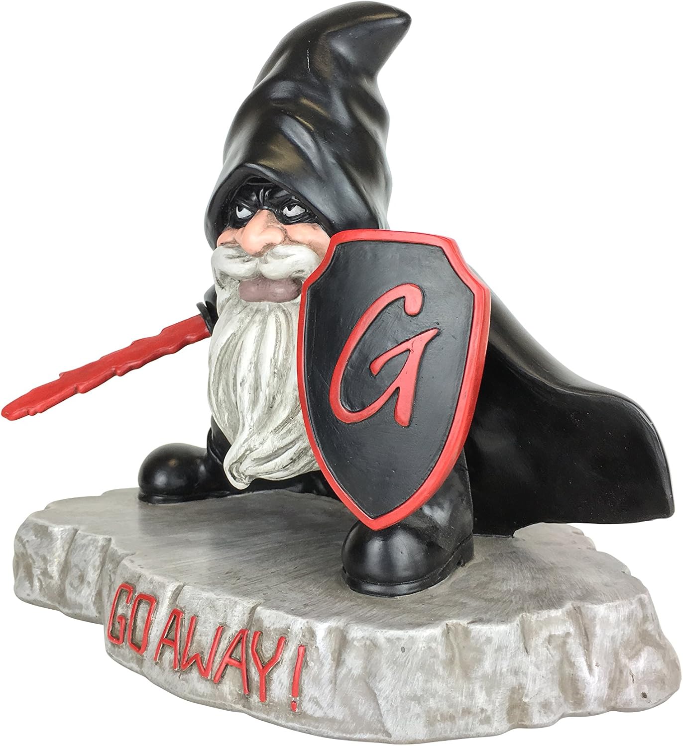 Gnomo guerrero con escudo protector de jardín