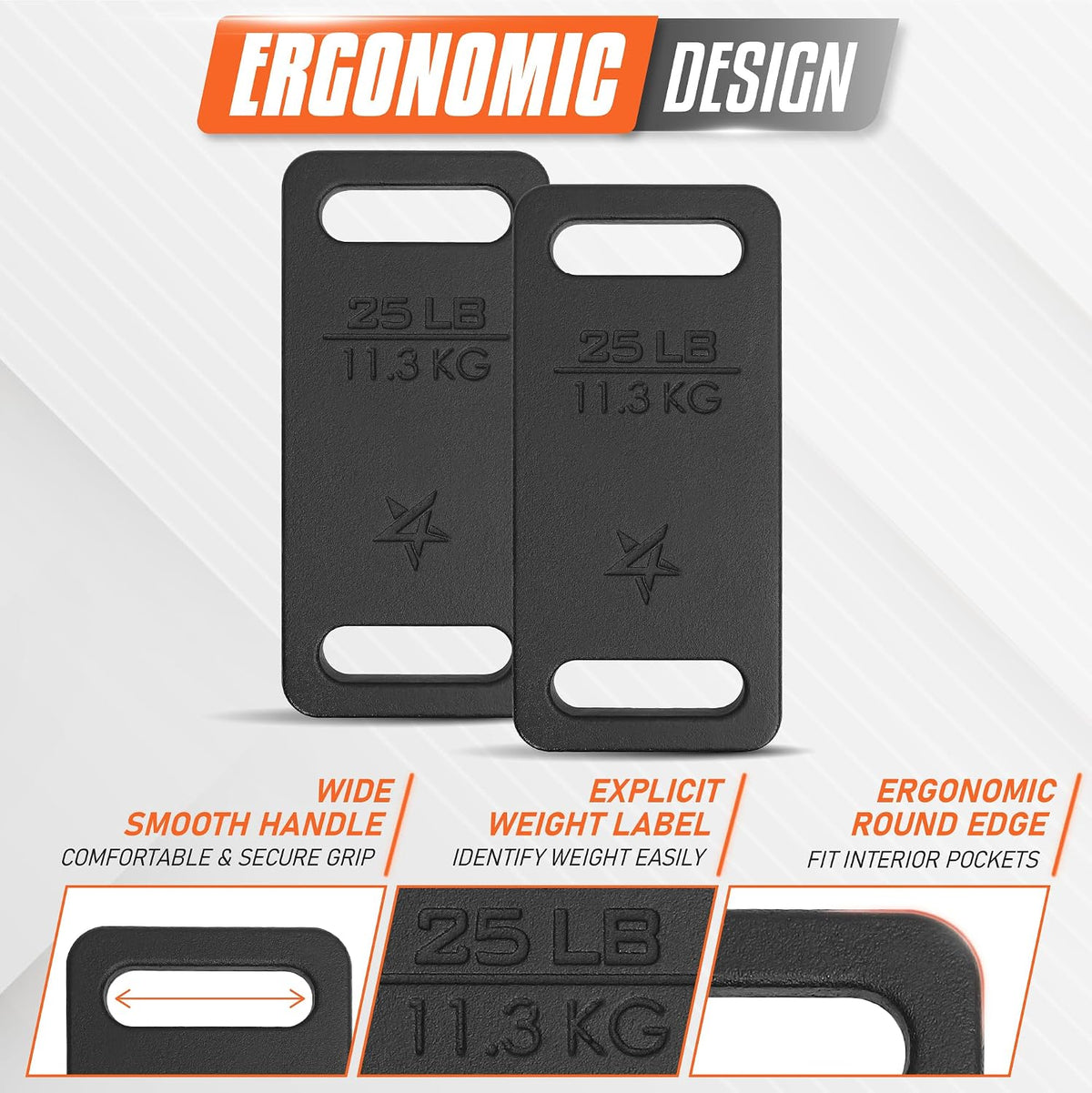 Placa peso hierro fundido para mochila entrenamiento