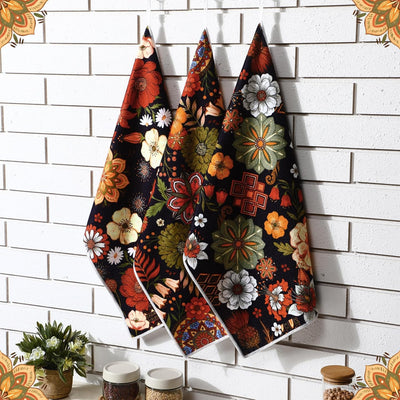 Toalla de cocina floral bohemia vintage 24 x 16 pulgadas