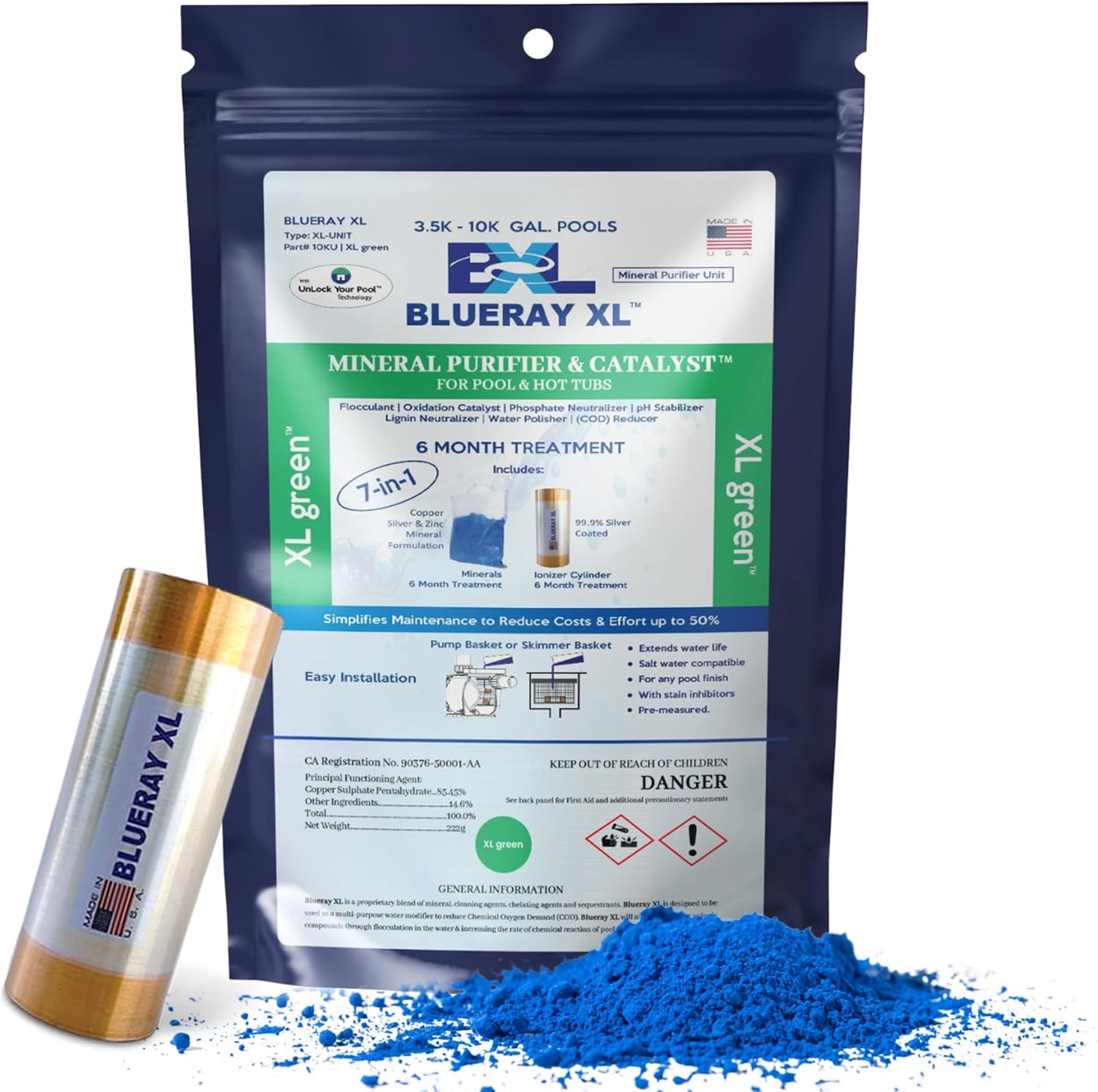 Purificador agua piscina XL con ionizador cobre 3.5K-10K GAL