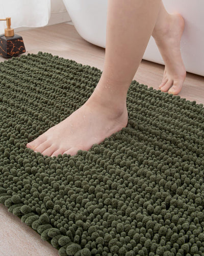 Tapete baño 20x32pulg felpilla antiderrap verde