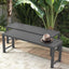 Banco gris metal exterior resistente set 2 soporte plantas