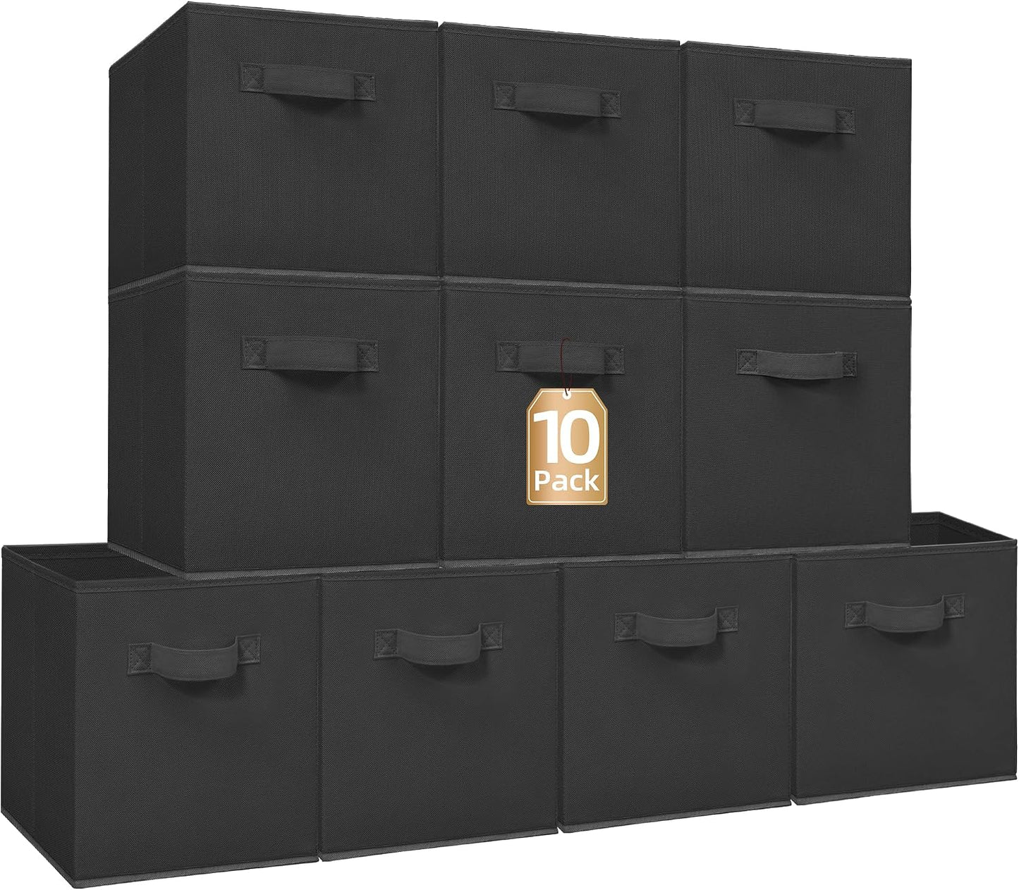10 Contenedores Tela Plegables 11" con Asas