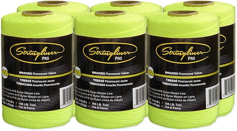 Pack 6 rollos trenzados Mason Line 500' amarillo